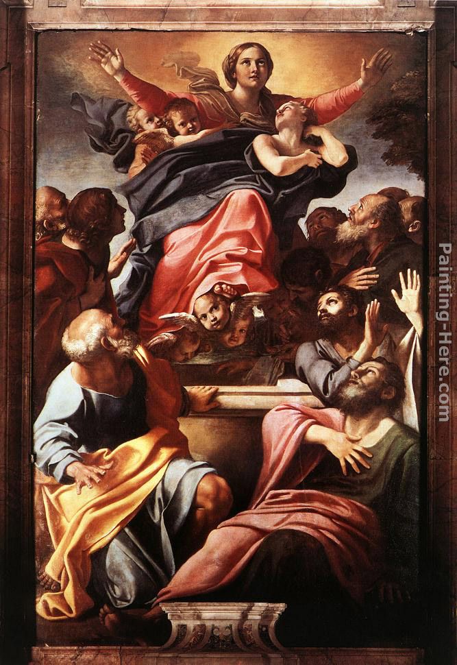 Assumption of the Virgin Mary painting - Annibale Carracci Assumption of the Virgin Mary art painting